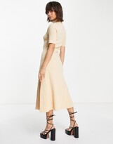Thumbnail for your product : Fashion Union midaxi knitted dress with neck twist and cut out detail