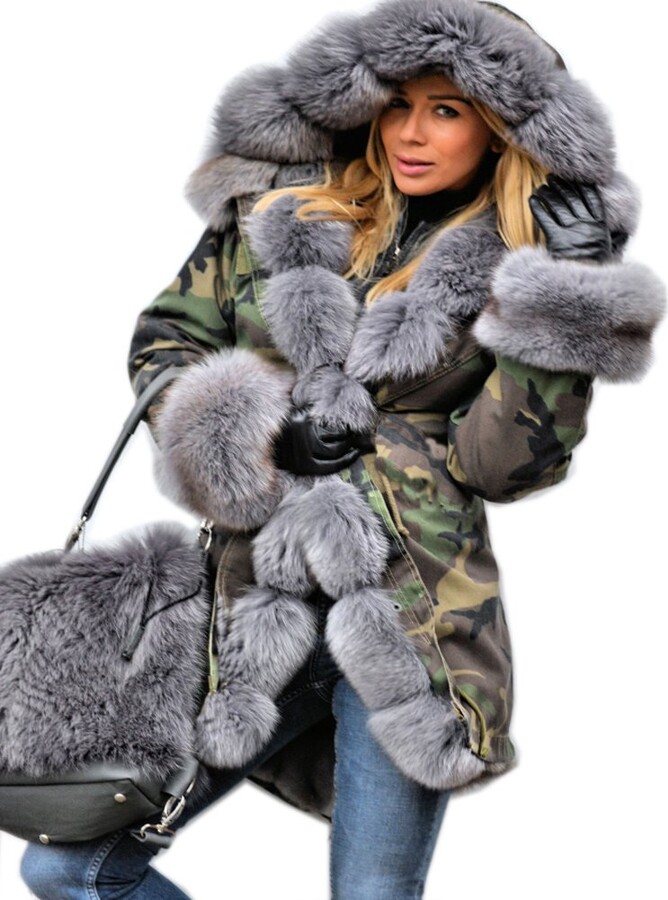 Roiii Womens Ladies Padded Winter Warm Coat Hood Parkas Long Oversize Cardigan Jacket Outwear 8-20 