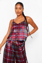 Thumbnail for your product : boohoo Mix n Match Satin Check Cami