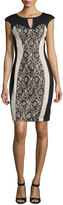 Thumbnail for your product : Jax Keyhole Lace Sheath Dress, Black/Clay