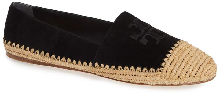 tory burch woven cap toe flat