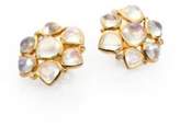 Thumbnail for your product : Temple St. Clair Royal Blue Moonstone, Diamond & 18K Yellow Gold Cluster Earrings