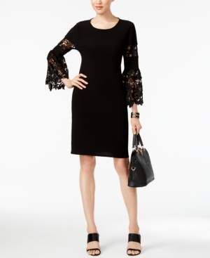 Alfani Petite Lace-Sleeve Dress, Created for Macy's