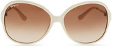 Thumbnail for your product : Ferragamo Crystal Gancio Horseshoe Sunglasses, Ivory
