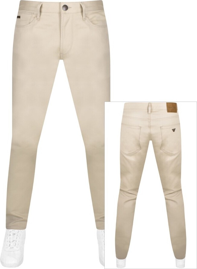 Giorgio Armani Emporio J06 Slim Fit Trousers Beige ShopStyle