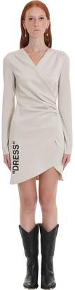 Off-White Off White Side Opning Dress In Beige Cotton