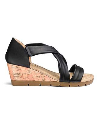 Calvin Klein Crossover Wedge Sandals E Fit