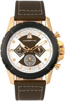 Thumbnail for your product : Morphic M57 Series, Gold Case, Olive Chronograph Leather Band Watch, 43mm