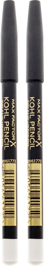 Max Factor Kohl Kajal Liner Automatic Pencil - 010 White by for Women - 0.01 oz Eyeliner - Pack of 2