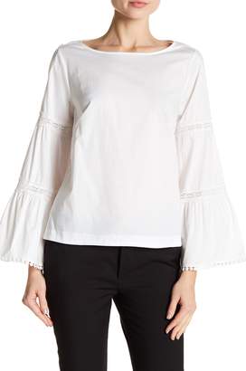 Nanette Lepore Embroidered Flare Sleeve Top