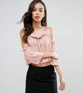 Thumbnail for your product : Fashion Union Tall Cold Shoulder Smock Top