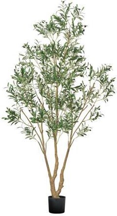 VEVOR 8FT Artificial Olive Tree Tall Fake Plant with Black Pot for Home Office Use