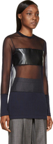 Thumbnail for your product : Toga Navy Sheer Multi Texture T-Shirt
