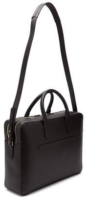 Smythson Panama Leather Briefcase - Mens - Black