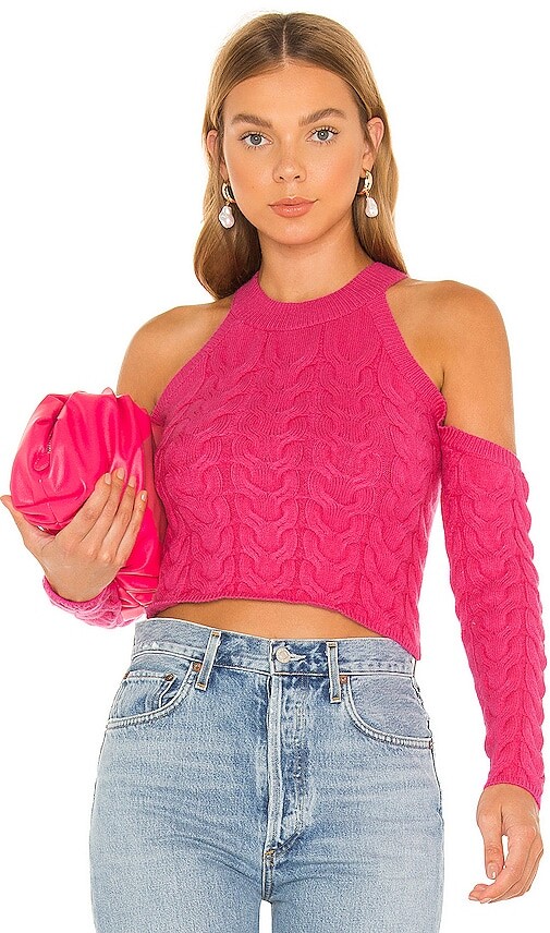 hot pink cropped sweater