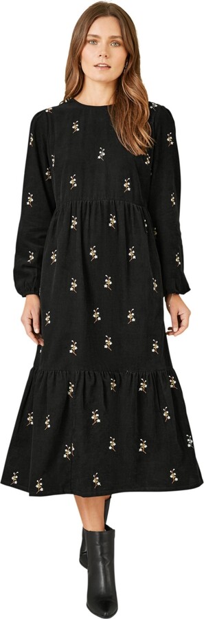 Yumi Women's Long Sleeve Midi Floral Dress