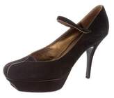 Thumbnail for your product : Saint Laurent Suede Mary Jane Pumps