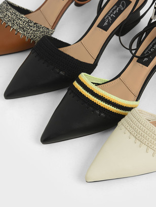 Charles & Keith Leather Crochet Pumps