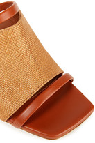 Thumbnail for your product : Malone Souliers Demi 70 Leather And Raffia Mules
