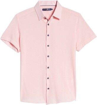 Stone Rose Slim Fit Short Sleeve Button-Up Performance Shirt