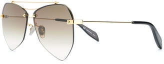 Alexander McQueen gradient angled aviator sunglasses