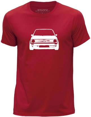 STUFF4 Men's Round Neck T-Shirt/Stencil Car Art / VW Golf GTI Mk1