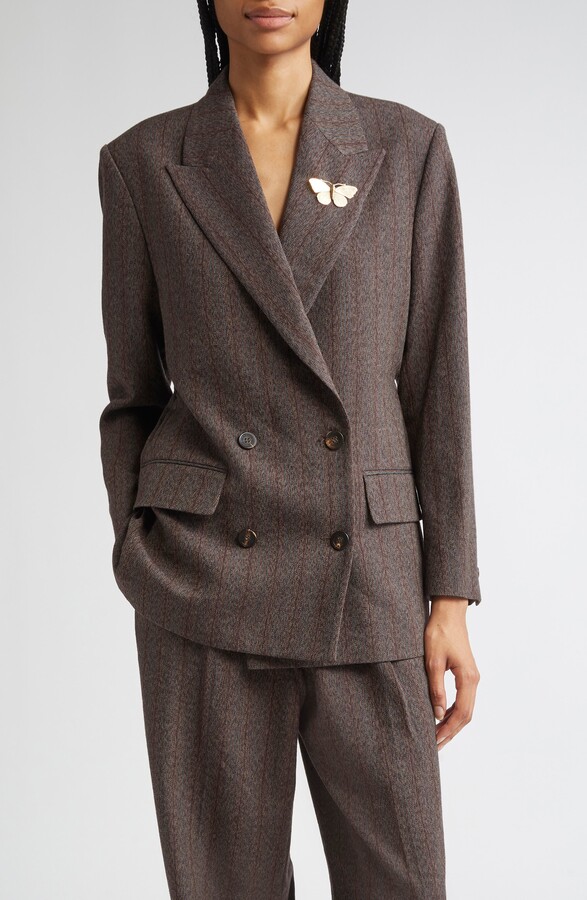 Journey Double Breasted Pinstripe Virgin Wool Blazer