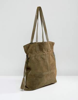 ASOS Suede Drawstring Shopper Bag