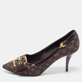 Louis Vuitton Leather Pin Heels Party Style Office Style Elegant Style  (1ABPHO, 1ABPII)