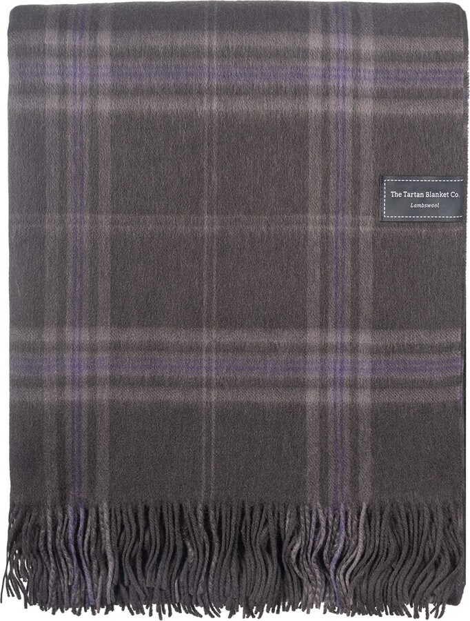 The Tartan Blanket Co. Lambswool Blanket In Persevere Flint Grey