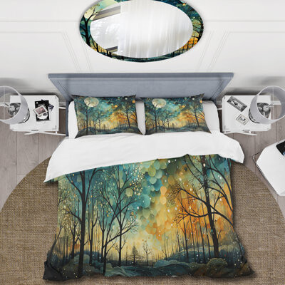 Design Art Enchanted Forest - Abstract Collages Duvet Cover Set