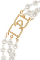 Thumbnail for your product : Kenneth Jay Lane Gold-plated faux pearl necklace