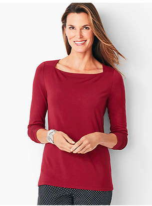Talbots Refined Envelope-Neck Tee - Solid
