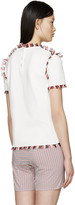 Thumbnail for your product : Thom Browne White Short Sleeve Fringed Sweater