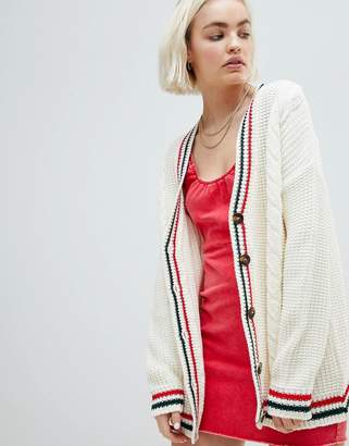 ASOS Design Cardigan With Sports Tipping