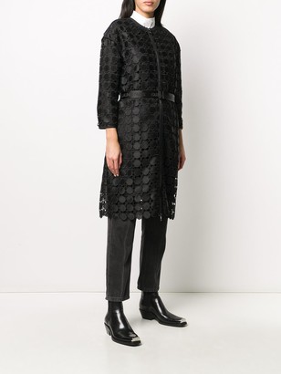 Karl Lagerfeld Paris Embroidered Circle Lace Coat
