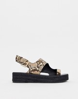 Thumbnail for your product : ASOS DESIGN Judie toe loop snake espadrille sandals