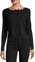 Thumbnail for your product : Milly Cropped Pointed Scallop Cardigan
