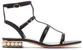 Thumbnail for your product : Nicholas Kirkwood Casati Pearl-heeled Leather Sandals - Womens - Black