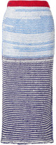 Thumbnail for your product : Calvin Klein Striped Wool Midi Skirt