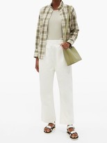 Thumbnail for your product : Chimala Stand-collar Plaid Cotton-blend Shirt - Ivory