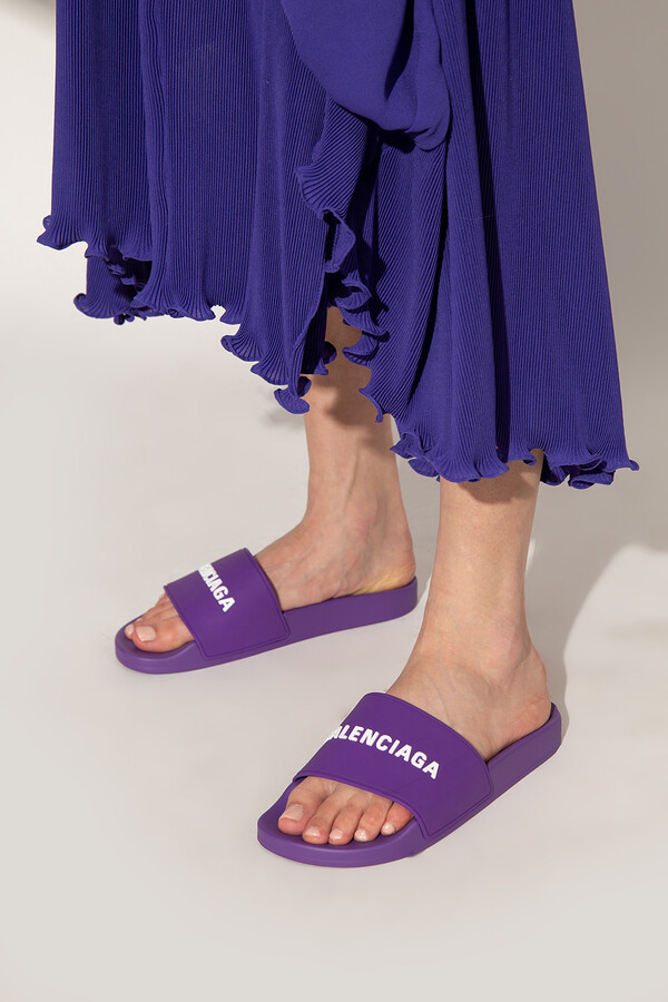 Balenciaga 'Pool' Rubber Slides Women's Purple - ShopStyle