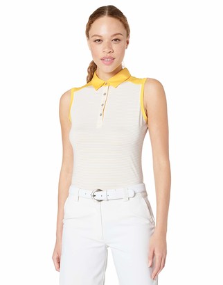 Cutter & Buck Women's Moisture Wicking UPF 50+ Sleeveless Lauren Stripe Polo Shirt