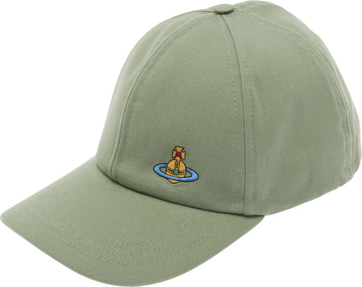 【VIVIENNE WESTWOOD】Logo Embroidered Cotton Cap Navy Baseball Cap Suiting Check in BLACK-CHECK | Vivienne Westwood®