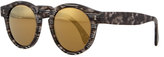 Thumbnail for your product : Illesteva Leonard Round Horn/Striped Sunglasses with Mirror Lens