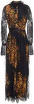 Thumbnail for your product : Etro Grosgrain-trimmed Floral-print Silk Crepe De Chine And Lace Maxi Dress