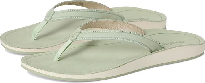OluKai Southshore Women's Sandals Mint/Mint : 7 B - Medium, Leather/Rubber