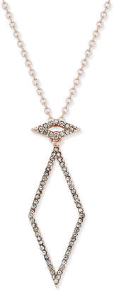 INC International Concepts Rose Gold-Tone Geometric Pavé Crystal Necklace, Created for Macy's