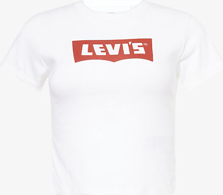 Levi's Womens Bright White Graphic Essential Sporty Cotton-Jersey T-Shirt L