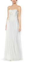 Thumbnail for your product : Marchesa Tulle Strapless Embroidered Gown
